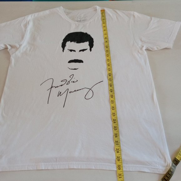 Freddie Mercury Queen signature  white T-shirt - Picture 6 of 7